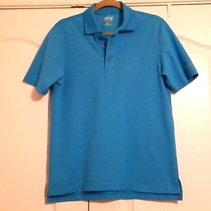 Izod Perform X Golf Polo Cyan Blue Collared Shirt
